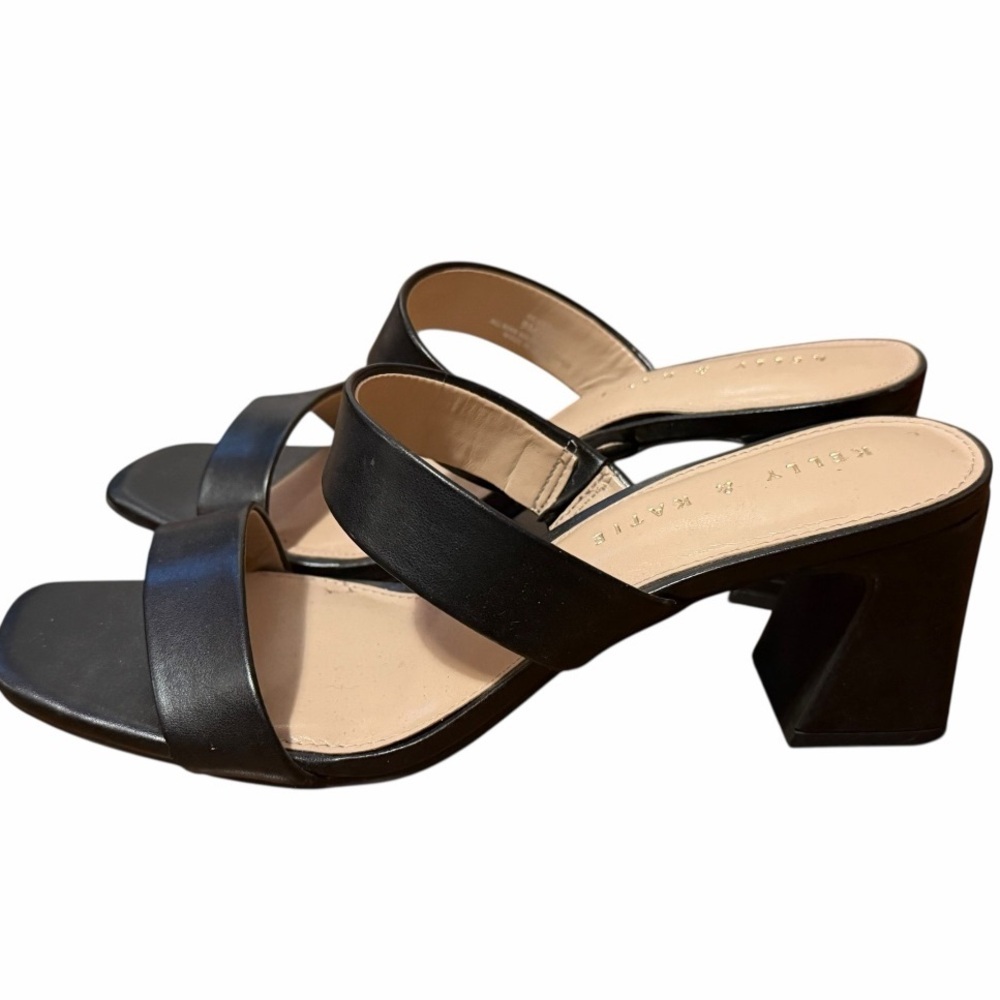 Kelly & Katie Black Block Heel Mules - Worn Once